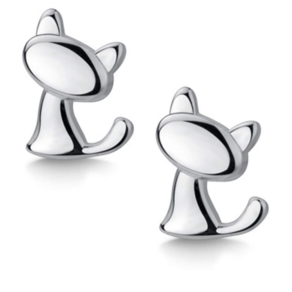 Pargleev Stud Earrings Gift for Her, 925 Sterling Silver Earring Set Girls Women Lovely Cat Studs Great Gift for Sister, Mom, Friends