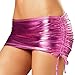 TIAOBU Womens Shiny Metallic Pleated Clubwear Party Mini Skirt with Inside Panty Rose, One Size