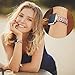 bayite Bling Bands Compatible with Fitbit Versa Band for Women, Metal Bracelet Replacement Wristband Smartwatch Accessories, Copper