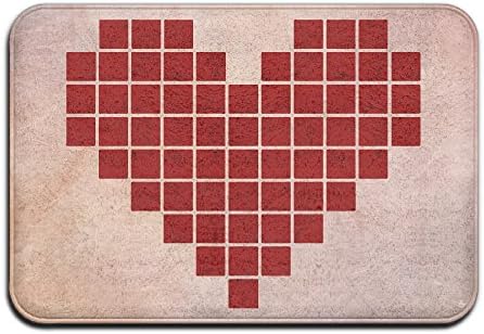 HUYF743 Pixel Heart Red Kind HeartDoormat Entrance Mat Floor Mat Rug Indoor/Outdoor/Front Door/Bathroom Mats Rubber Non Slip