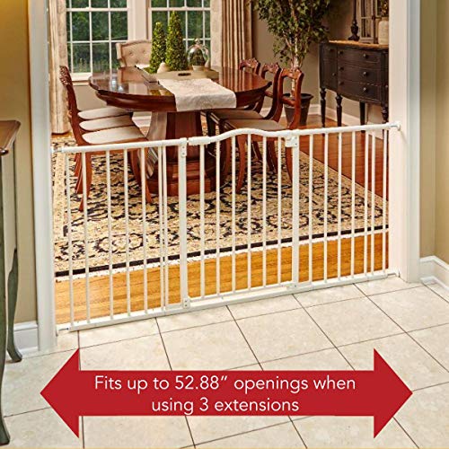 North States 3-Bar Extension for Arched Auto-Close Baby Gate with Easy-Step: Add one extension for a gate up to 45.63" wide (Adds 7.25" width, Gray)