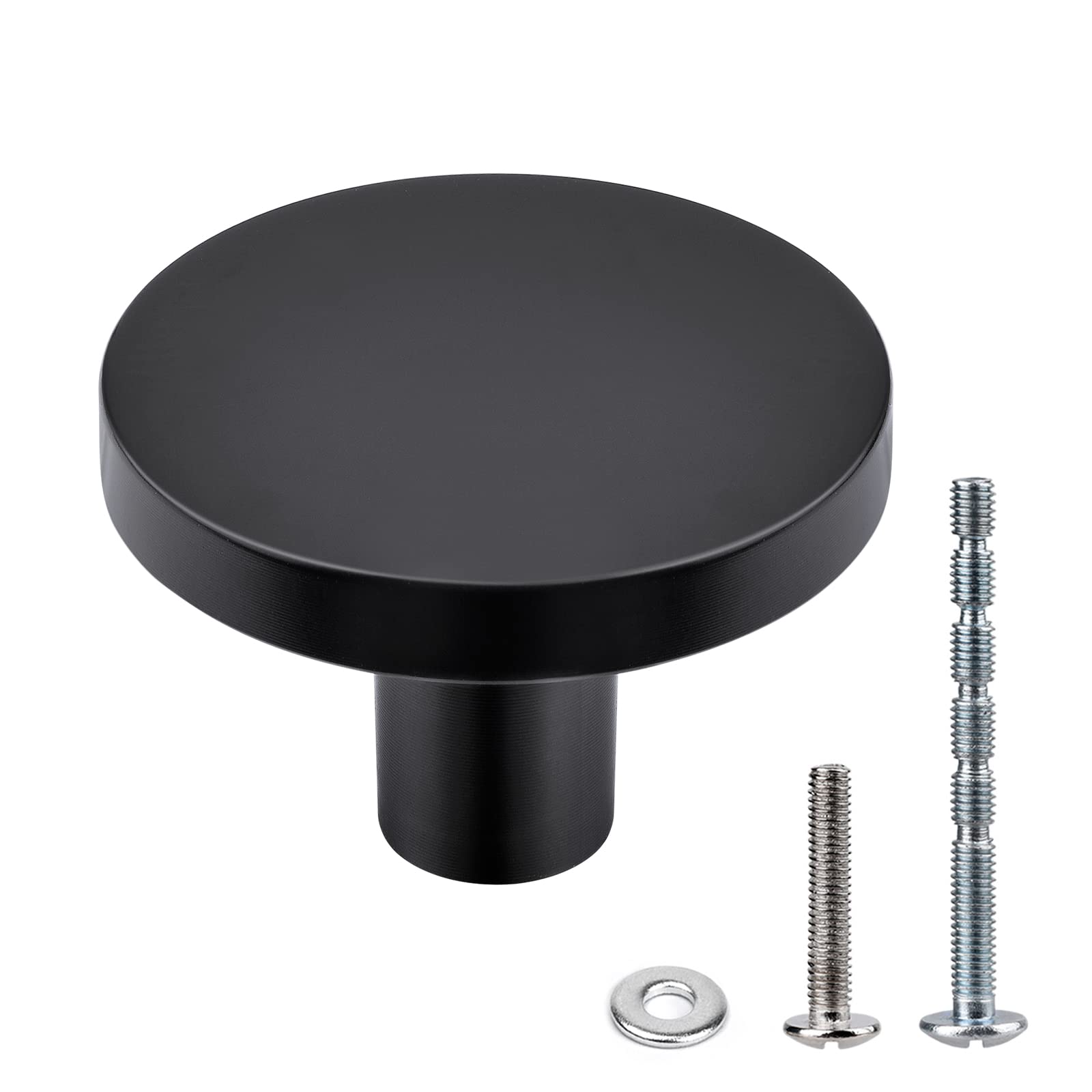 Photo 1 of WEAVERBIRD 4 Round Zinc Alloy Cabinet Knobs, Matte Black Cabinet Hardware