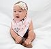 Baby Bandana Drool Bibs Organic 4 Pack for Girls with Snaps, Absorbent Soft Cotton for Teething Drooling Feeding, Baby Shower Gift, Newborn Registry Gift Set Burp Cloth (Pink Purple Coral Blue Heart)