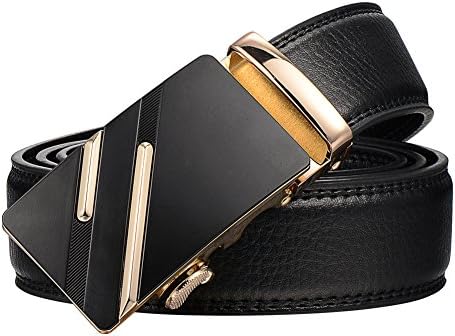 Fenrnagdnno Belt for Men - Rachet Belt with Automatic Buckle(01-black belt, 51inches | waist:46 to 48)
