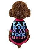 Sunward Christmas Pet Dog Cotton Costume Small Dog Cat Pet Clothing Pet Vest Puppy T Shirt Apparel (L, Black)