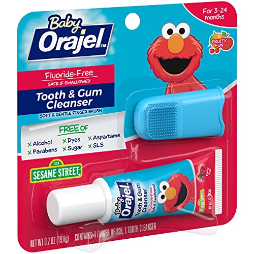 Baby Orajel Elmo Fluoride-Free Tooth Gum Cleanser, Fruity Fun