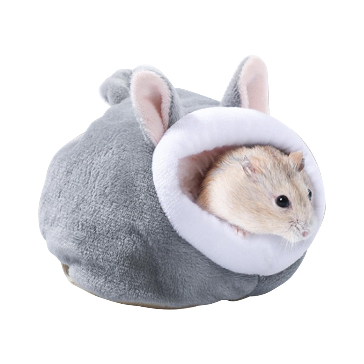 Tabanzhe 1psc Mini Hamster Bed Soft and Cozy Small Animal Bedding for Hamsters, Hedgehogs, Guinea Pigs - Winter Sleep Nest, Cotton Nesting Bag,Soft and Warm House(Grey)