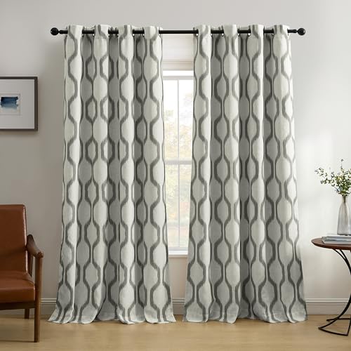 Elrene Home Fashions 26865901269 Blackout Room Darkening Grommet Linen Window Curtain Drape Panel, 52 x 95, Slate Gray, 52 W x 95 L (Pack of 1)