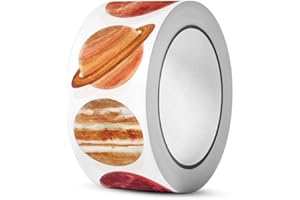500 Space Planet Sticker Rolls – Handmade Decorations, Perfect for Gifts, Stationery, and Awards
