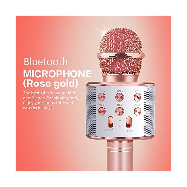 Dream Fun Girls Toys Age 6 7 8 9 10, Wireless Microphones for Kids Gifts for Girls 5-12 Year Old Handheld Bluetooth…