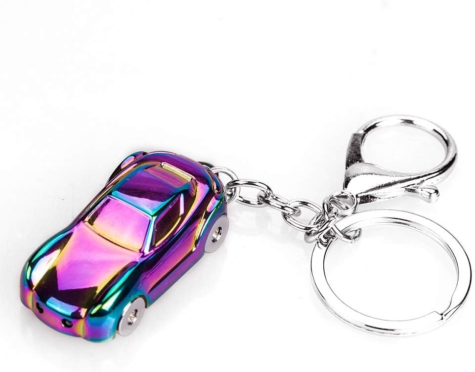 Key Chain Flashlight, Zinc Alloy Car Keychain with 2 Modes Bright LED Light, Exquisite Gift Box and Ideal Gift