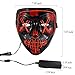 LED Costume Mask, Halloween Mask LED Light Up Purge Mask for Festival Cosplay (Ice Red Mask)