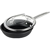 MsMk 7 inch Small Nonstick Frying Pan with Lid, Non stick Egg Omelet Skillet, PFAS & PFOA Free Non-Toxic, Induction Skillet, Oven Safe to 700°F Pan for Cooking, Dishwasher Safe