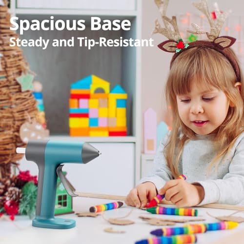 Tilswall Cordless Hot Glue Applicator Kit with Hot Glue Sticks, 30s Fast Preheat, USB-C Rechargeable Glue Gun Cordless Design, Mini Hot Glue Gun for DIY Crafts, Home Repairs, School Projects (Blue)