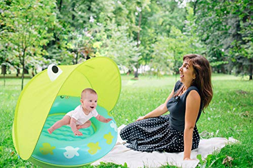 Hoovy Froggy Sun Protection Pool | Indoor & Outdoor Baby Play Gear | Toys for Newborn | Mini Swimming Accessories for Kids and Toddlers | Best Gift for Girls & Boys | Portable & Compact Swim Items - Thumbnail 4
