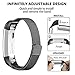 POY Metal Replacement Bands Compatible for Fitbit Alta and Fitbit Alta HR, Milanese Loop Stainless Steel Bracelet Smart Watch Strap with Unique Magnet Lock, Small Black