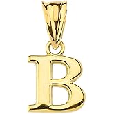 14K Yellow Gold Fine Mini Dangling Initial A-Z Charm 1/2" Pendant - Choice of Initial Letter