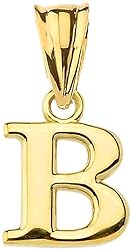 14K Yellow Gold Fine Mini Dangling Initial A-Z