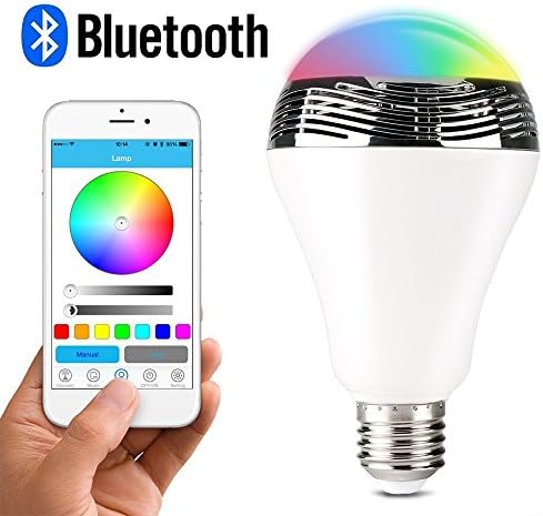Belively Wireless Bluetooth 4.0 E27 Smart LED Night Light with Dimmable Multicolored Color Changing (White)