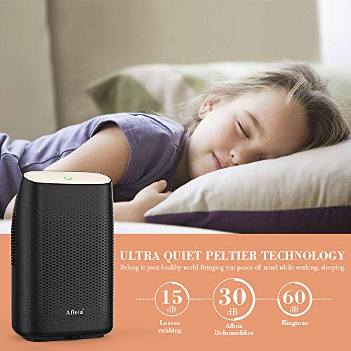 Afloia Electric Dehumidifier for Home Bathroom 2000ML(68 oz),Portable Dehumidifiers for Home 2201 Cubic Feet Space,Quiet Auto-Off Dehumidifiers for Bathroom Kitchen Bedroom Bedroom Closet (Black)