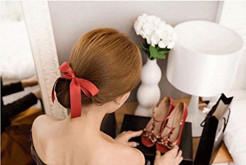 Korean New Bow Tools Foam Sponge Device Quick Donut Bun Hairstyle Silk Tie Hair Clips Accessories Women Headband (Red)