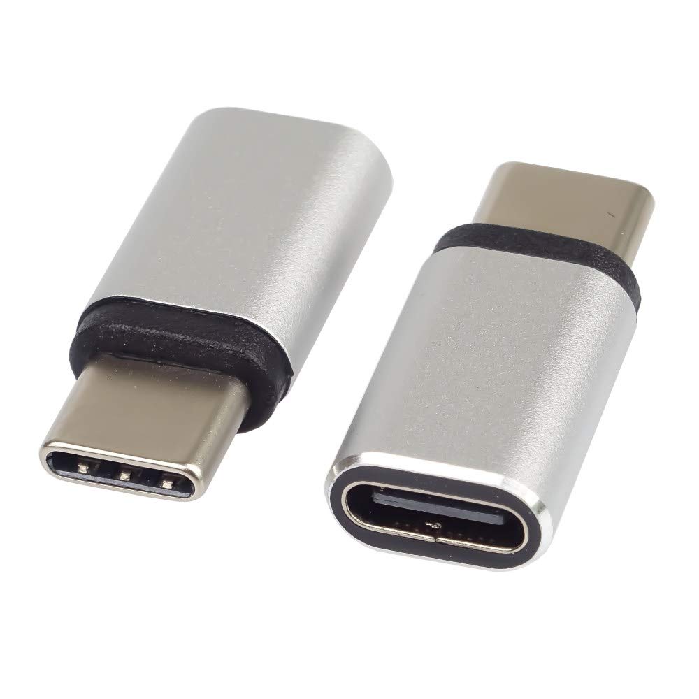 PremiumCord USB-C Female to USB-C Male Adapter - Prevent Destruction of Connectors - Silver