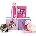 Paylak SCR639 Kids Storage Organizer Bins Pastel Fabric Set of 3 Animal Print Cubes with Handle