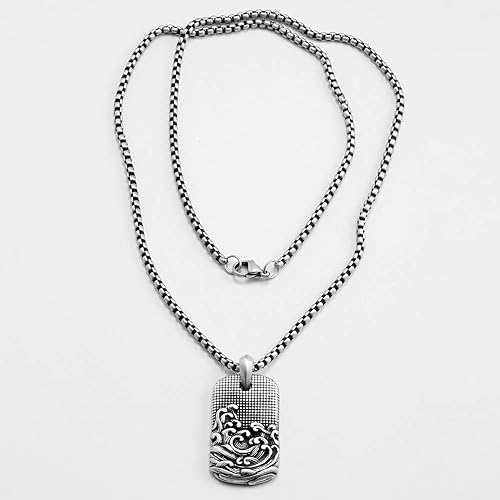 Amazon メンズネックレス316lステンレススチールヴィンテージネックレスマン古代海の波ペンダントジュエリージュエリーネックレスメンズ ネックレス 通販