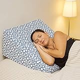Memory Foam Elevation Wedge Pillow - Gel Elevating Leg Cushion - Soft, Plush Pillows, 2 Removable, Washable Covers - Bed Wedges for Support, Pregnancy, Acid Reflux, Snoring, Sleep (25”x25”x 12”)