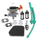 Hipa Carburetor for Stihl FS100 FS100R FS110 FS110R FS110X FS110RX FS100RX FS130 FS130R Trimmer with Air Filter Fuel Line Tune Up Kit