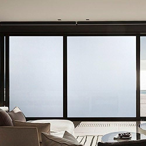 Bathroom Office Static Cling Frosted Privacy No Glue Window Film Heat Control Opaque UV Anti Clear Removable DIY Window Glass Cling Film,17.7 x 78.7 Inch(45CM by 200CM)