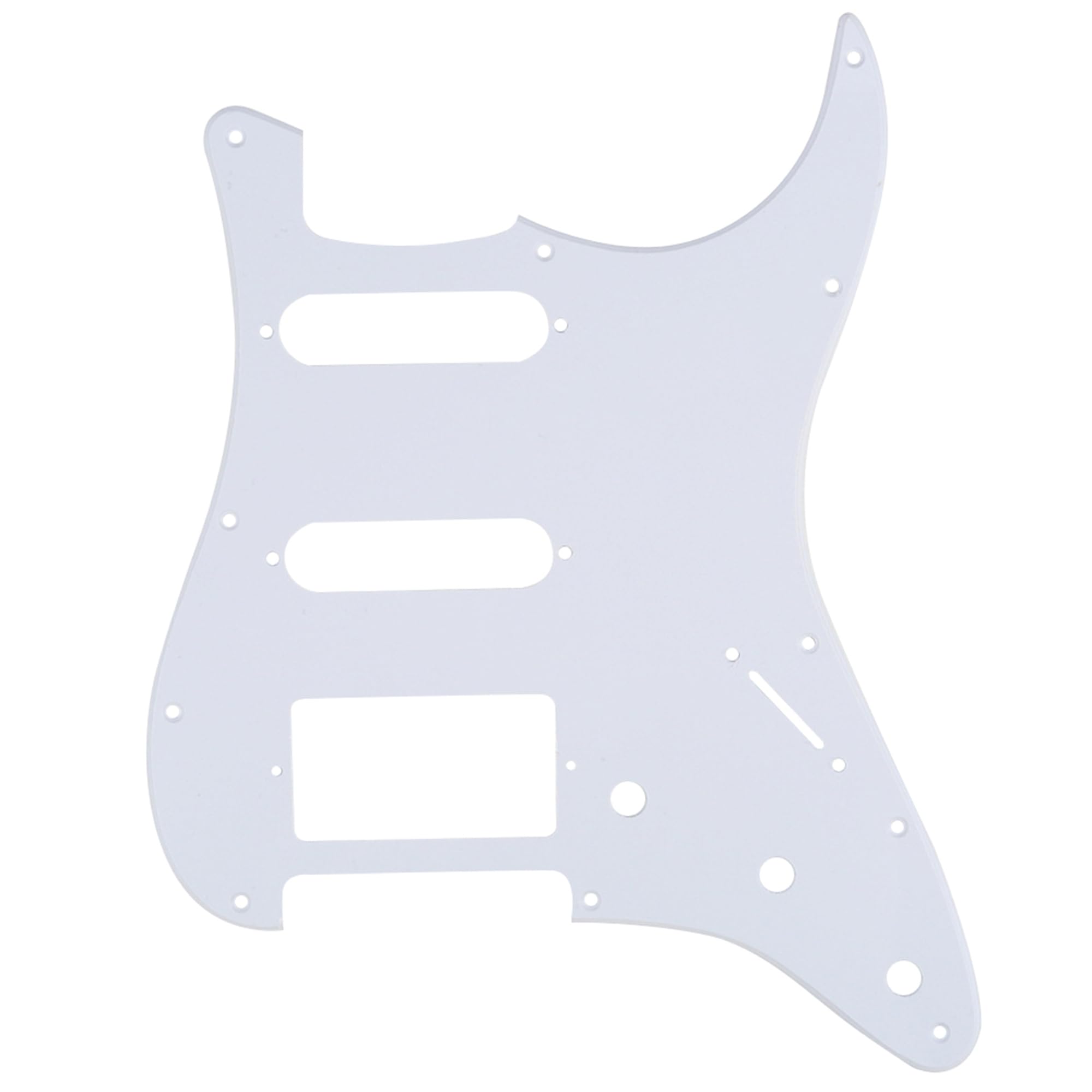 Musiclily HSS 11 Hole Guitar Strat Pickguard for Fender USA/Mexican Made Standard Stratocaster Modern Style, 1Ply White โ image 1