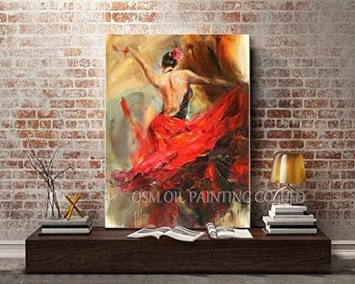 Qyydyh High Skills Artist Pure Handmade Impression Flamenco Dancer Oil Painting On Canvas Beautiful Wall Art For Living Room 60x80cm Flamenco Art B Amazon Ae