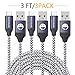 Smallelectric [3-Pack] Micro USB Cable 3 Ft Premium Nylon Braided High Speed USB 2.0 A Male to Micro Male Cable Durable Charging Cable for Samsung, Nexus, LG, Motorola, Android Smartphones and More