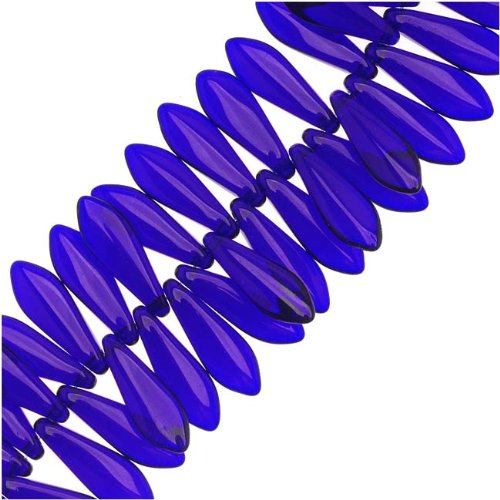 Jablonex Czech Glass 5 x 16mm Dagger Beads - Cobalt (25)