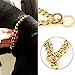 W/W Lifetime Custom Ultra Strong 19MM 14K Gold Plated Slip Chain Dog Collar - for Pit Bull Mastiff Bulldog Medium Large Dogs(19MM, 24