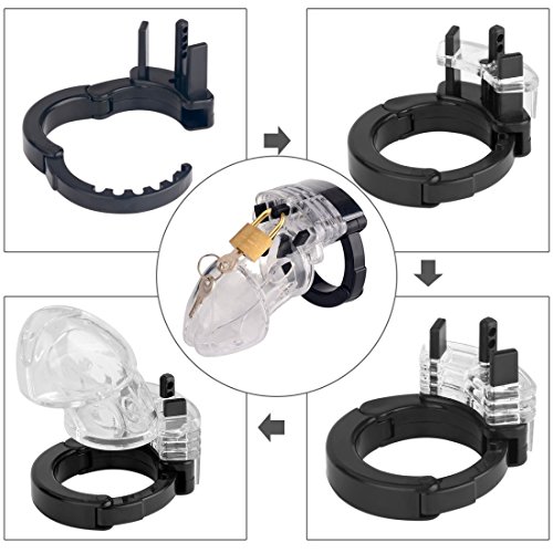 Transparent Plasitc Cock Handcuffs Cage Chastity Cage Chastity Device for Male Penis Exercise Restraint Men bondageromance Fetish (with bag)