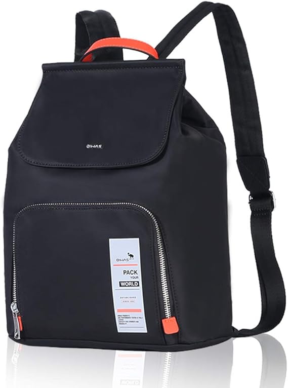 black nylon backpack women's