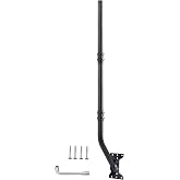 CEKAY Antenna Mount J-Pole 1.5x51in for Antenna, Weather Station &amp; Starlink | Heavy-Duty 16-Gauge Steel Pole, 14-Gauge Base, Pivot Lock, Powder-Coated, Stainless Mounting Screws, Wall/Eave/Roof Mounting