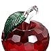 Duosuny Crystal Apple Paperweight, 40mm Art Glass Apple Collectible Figurines Best for Lucky Christmas Eve Gifts/Great Wedding Decor Gifts (Red)