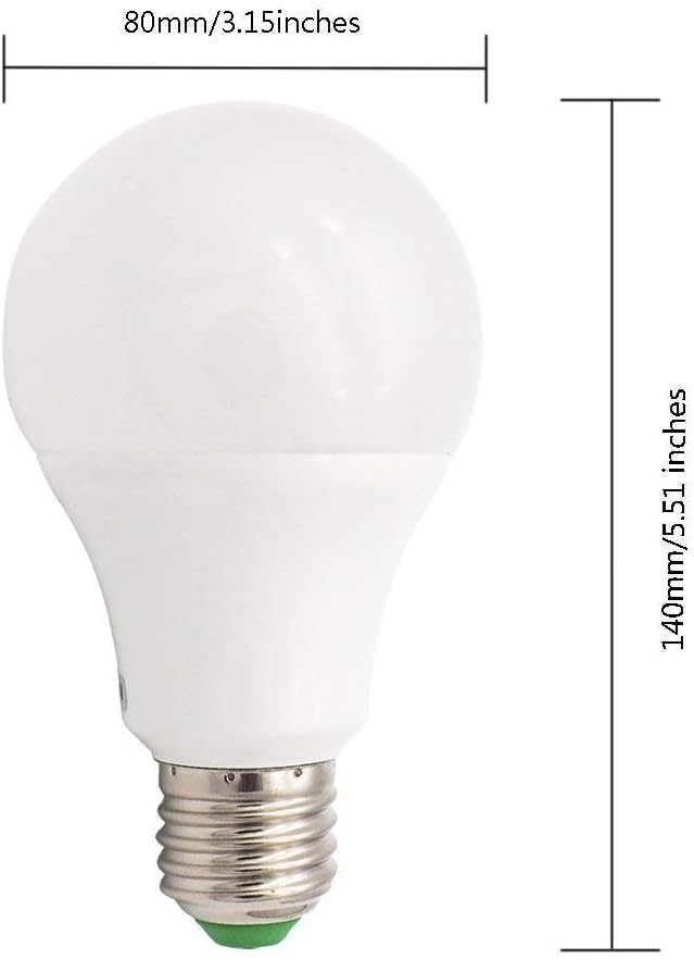 GRV E27 Base 18-5730 SMD LED Bulb Non-Dimmable 9Watt Thermal Plastic Light 75-Watt Equivalent AC 12V DC 12-24V Warm White Pack of 1 - Image 5