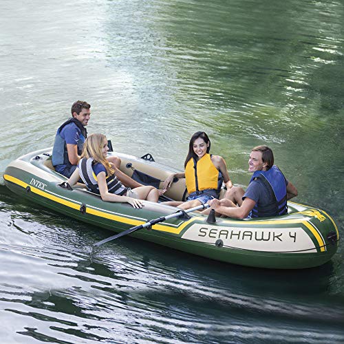 Intex Seahawk 4, 4Person Inflatable Boat Set with Aluminum Oars and