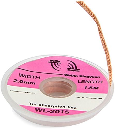 LIUYUNE,WL-2015 Braided Copper Wire 2.0mm Width Of Solder Core Removal Sn Absorbing Wire(color:COPPER COLOR)