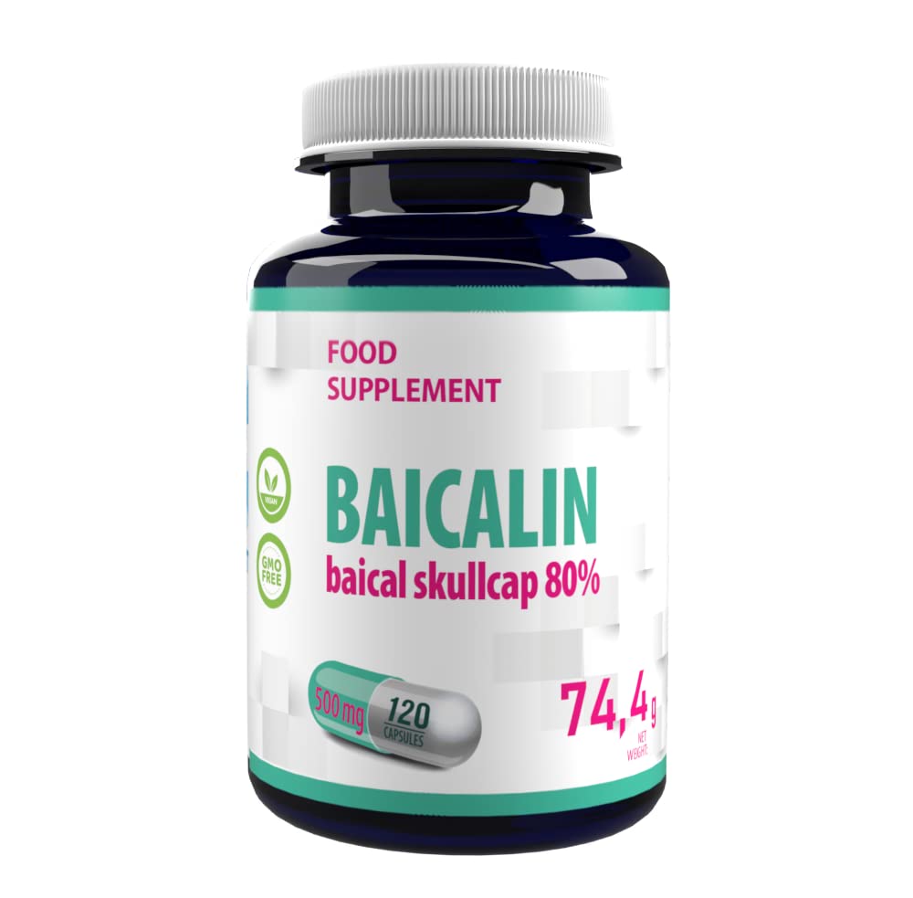 Hepatica Baicalin (Chinese Skullcap) 500mg | 120 Vegan Capsules | High Strength Antioxidant & Immune Support | 3rd Party Lab Tested | Gluten-Free & Non-GMO