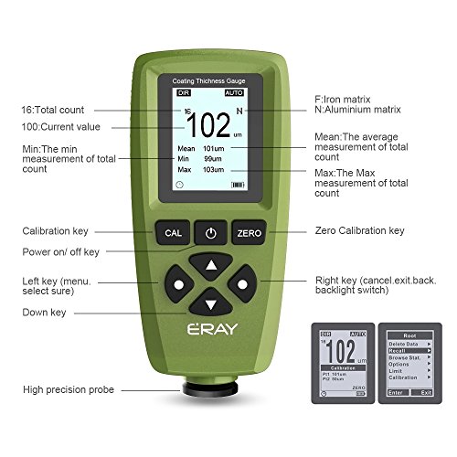 ERAY Coating Paint Thickness Gauge, Digital Mil Thickness Meter with