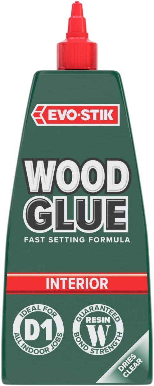 EVO-STIK Wood Glue 1L Interior Extra Strong Fast Setting Clear Drying