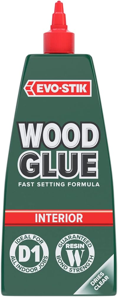 EVO-STIK Wood Glue 1L Interior Extra Strong Fast Setting Clear Drying