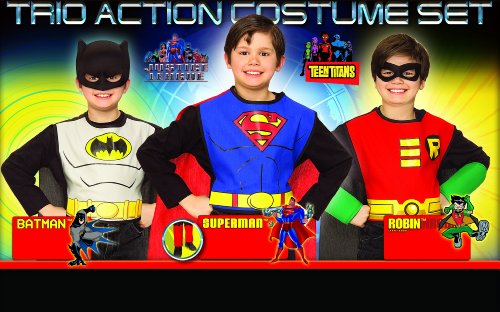 DC Superhero Trio Superman & Batman & Robin Costume Set Child