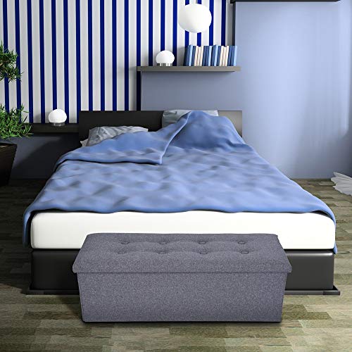 image for Iusun Home Accessories Iusun Household Storage Folding Stool Linen Ott