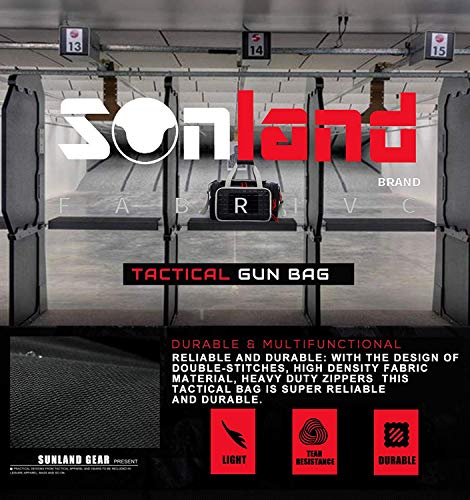 SUNLAND Range Bag Handgun Pistol Shooting Range Duffle Bag Padded Large Gun Bag Ammo Accessories and Hunting (Blk/Grey) - Thumbnail 5